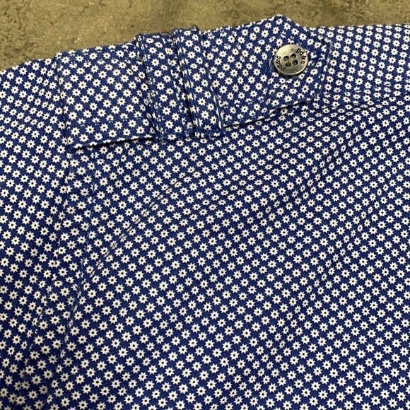 PD&C Blue Printed Slim Fit S/S  Button Down - Picture 5 of 8